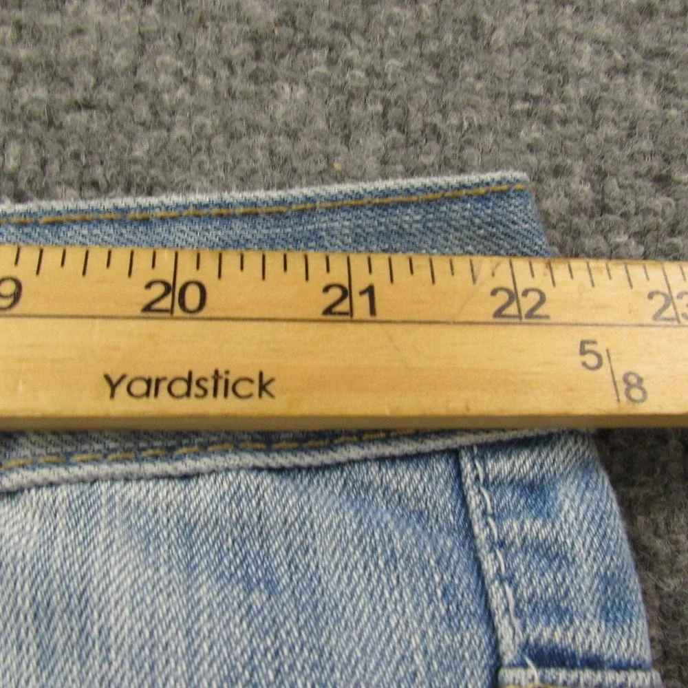 Centi-Meter Jeans Mens‎ 44x32 Light Wash Denim Jeans Embroidered Pockets